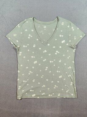 GAP Favorite T, light green, flowers t-shirt, Large L
